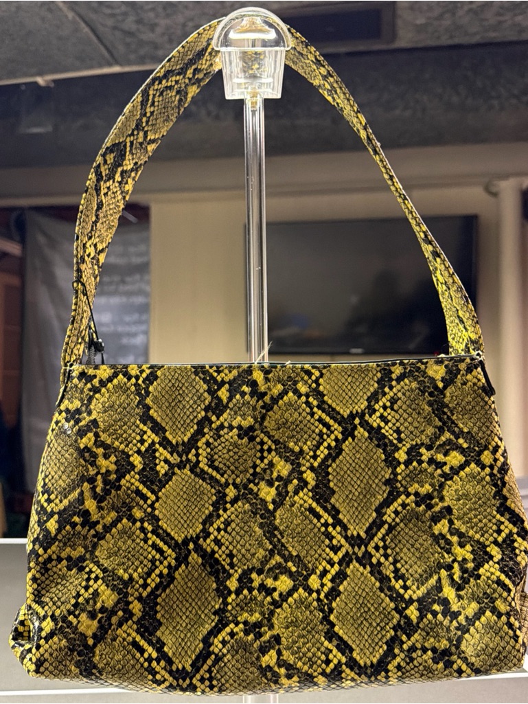 Hvisk Scape Small Shell Yellow Snakeskin Vegan Leather Shoulder Bag H2354 Nwt — image 6 of 8